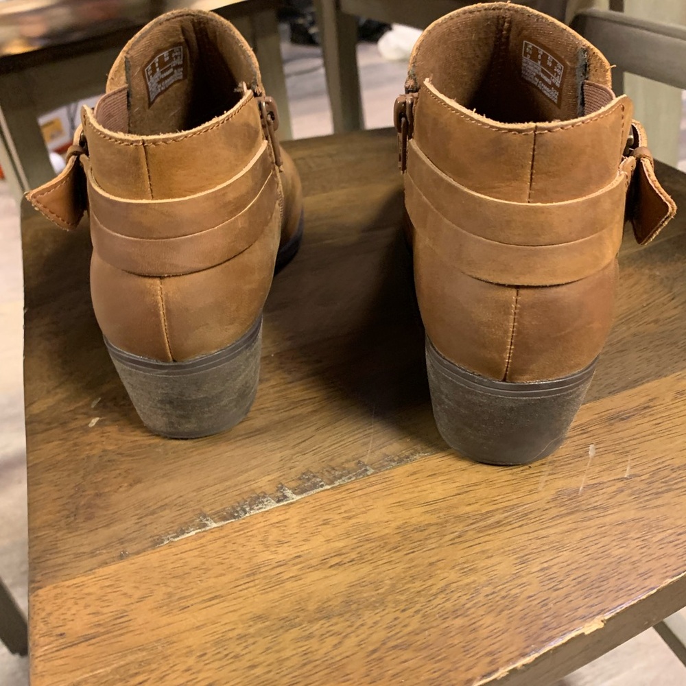 Clarks Charlten Rae Oily Leather Brown Ankle Boots - Like New Sz 8 - Picture 4 of 6